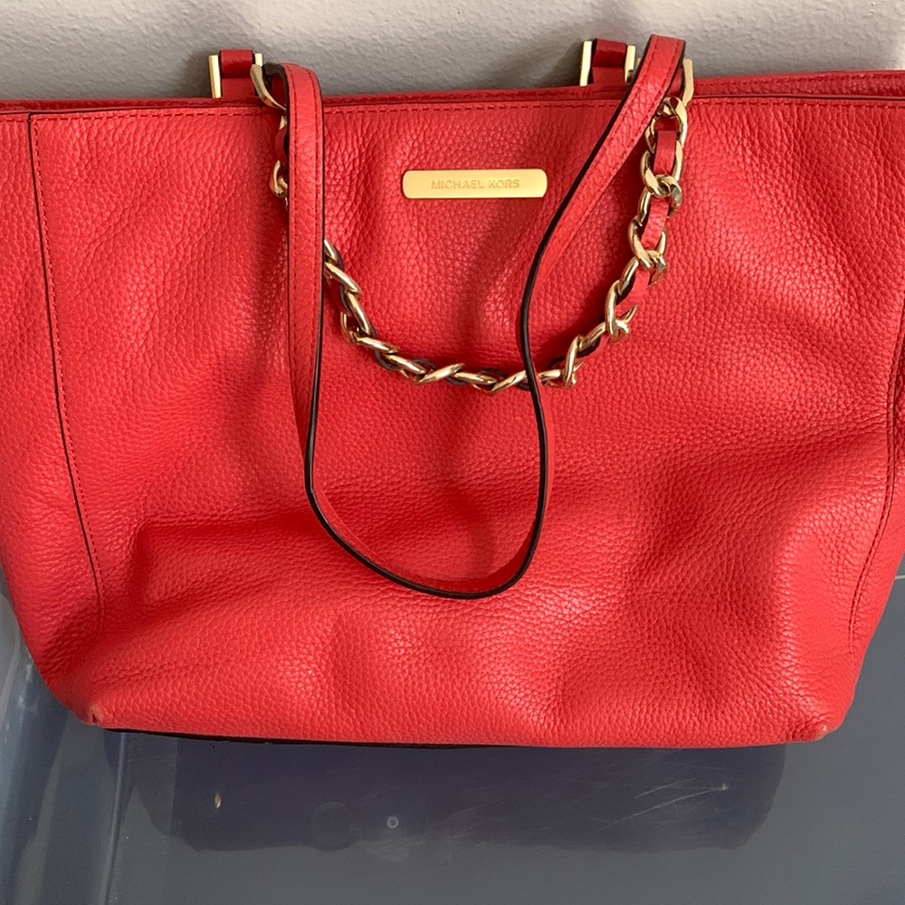 Coral Michael Kors tote bag